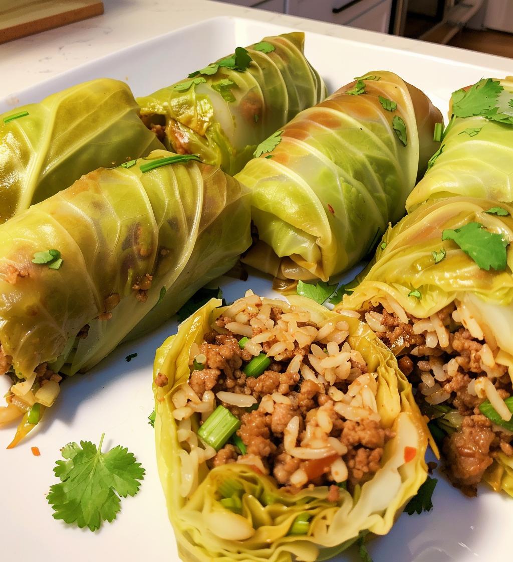 Asian Cabbage Rolls - detail 1
