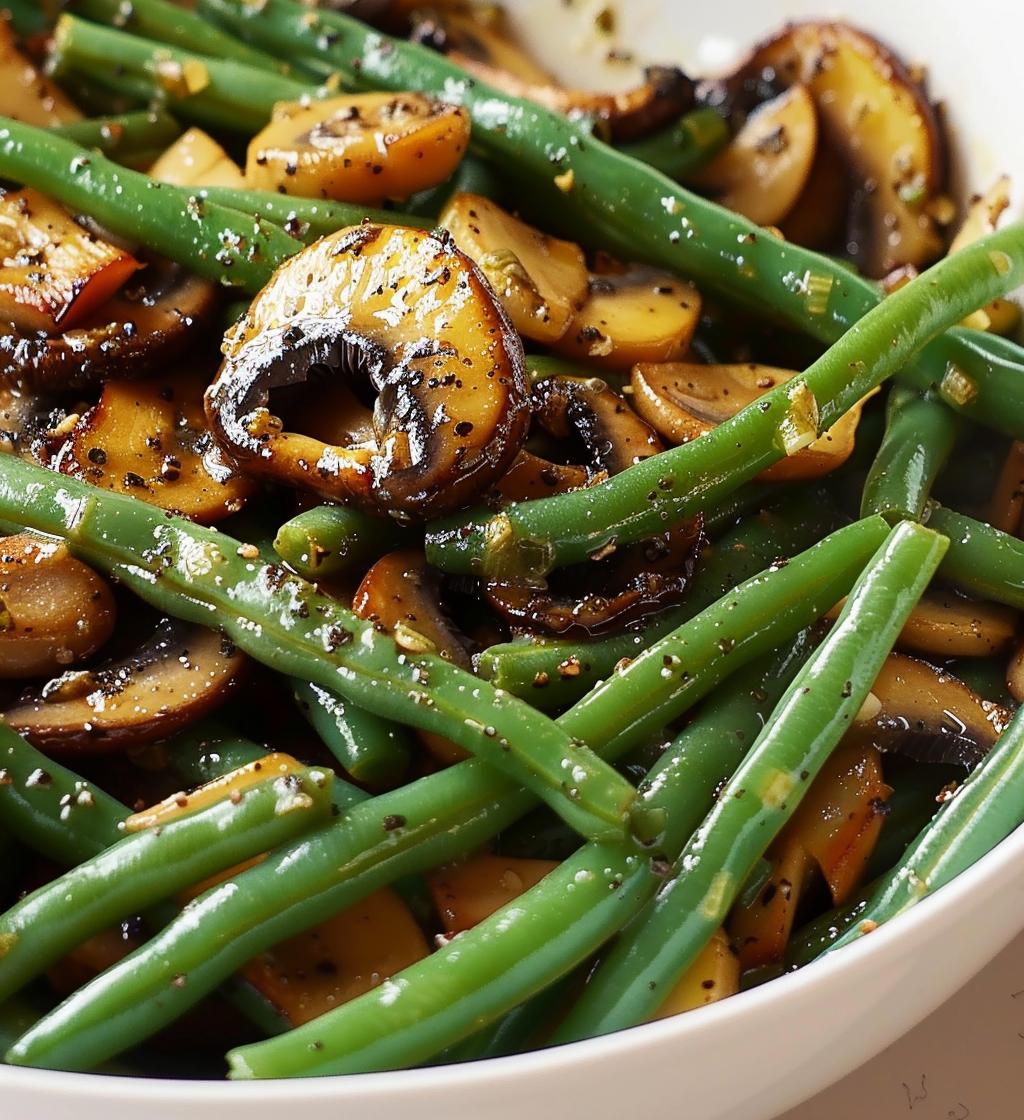 Garlic Butter Green Beans and Mushrooms - detail 1