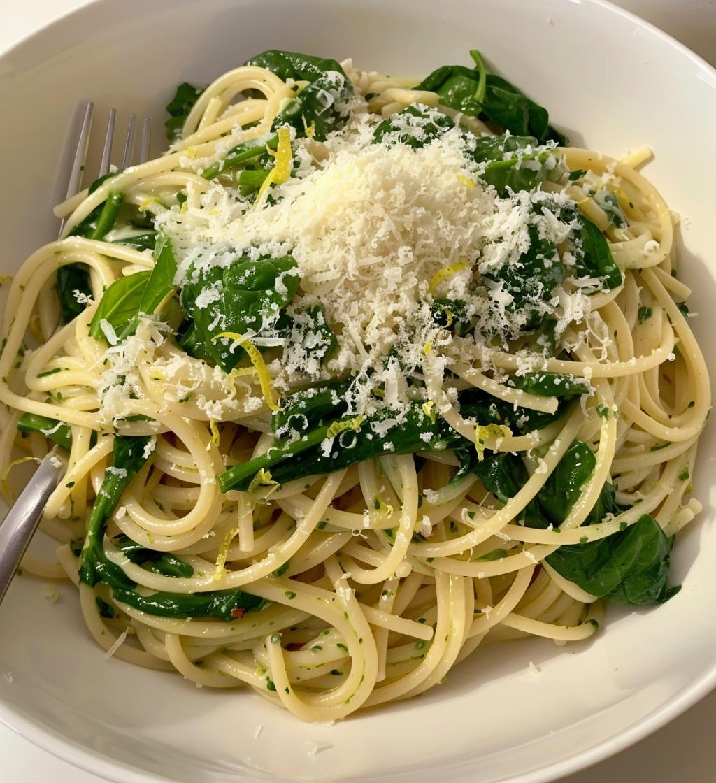 Lemon Spinach Pasta - detail 1