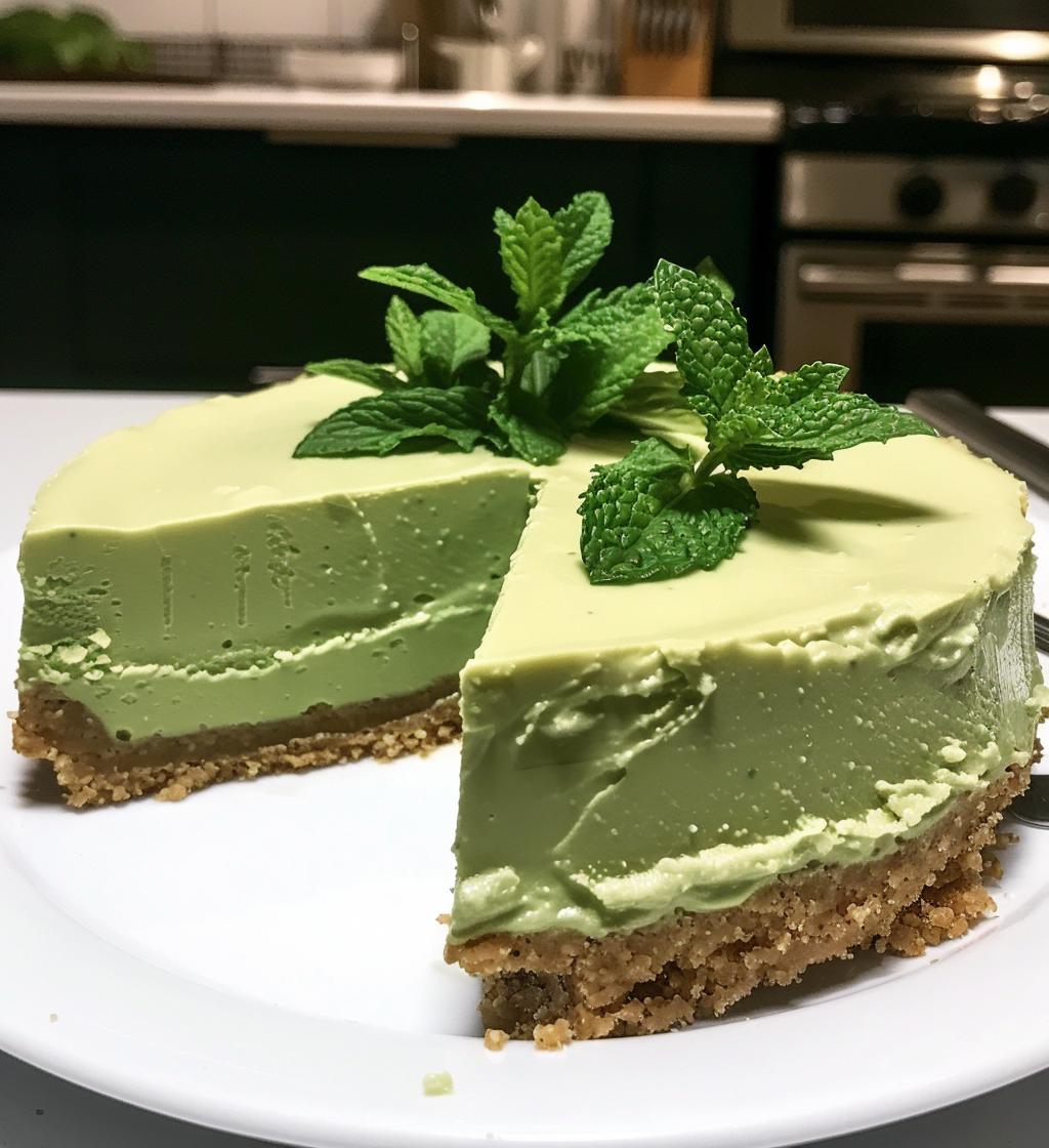 No-Bake Mint Cheesecake - detail 1