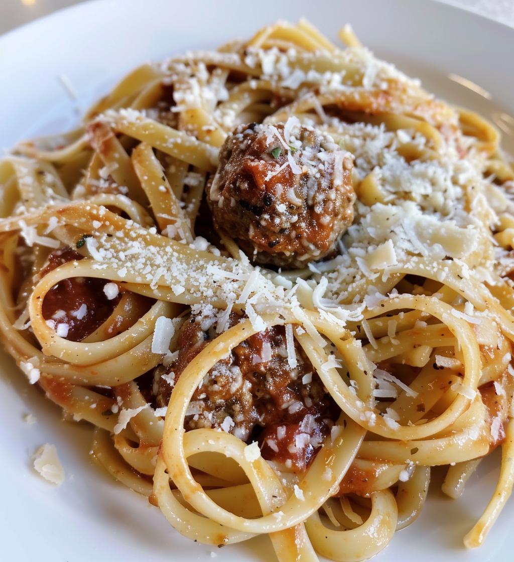 Parmesan Linguine with Meatballs - detail 1