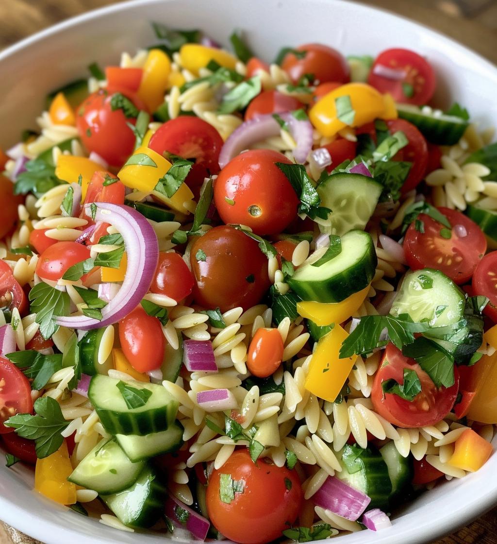 Rainbow Orzo Salad - detail 1