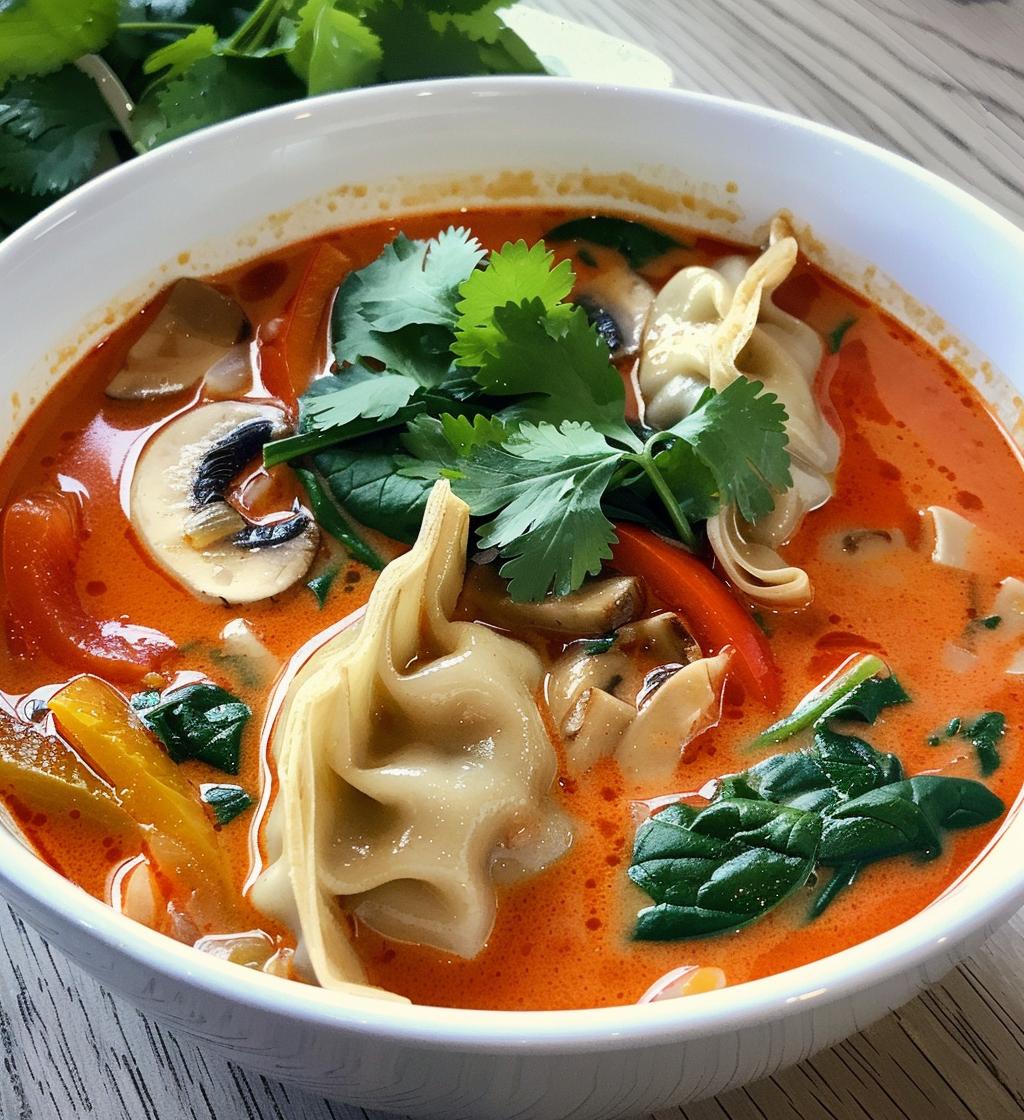 Red Curry Potsticker Soup - detail 1