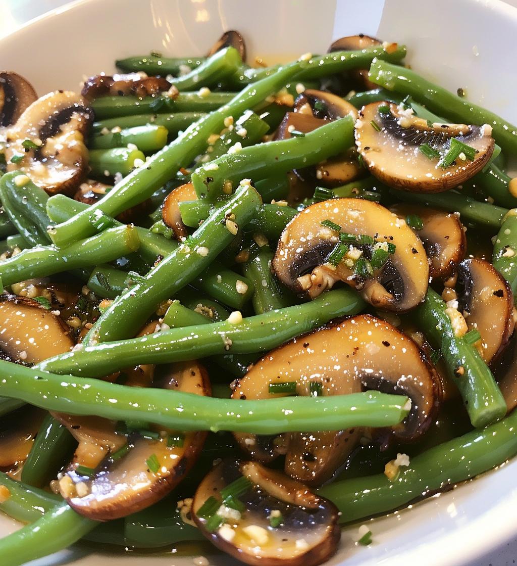 Sautéed Mushrooms and Green Beans - detail 1