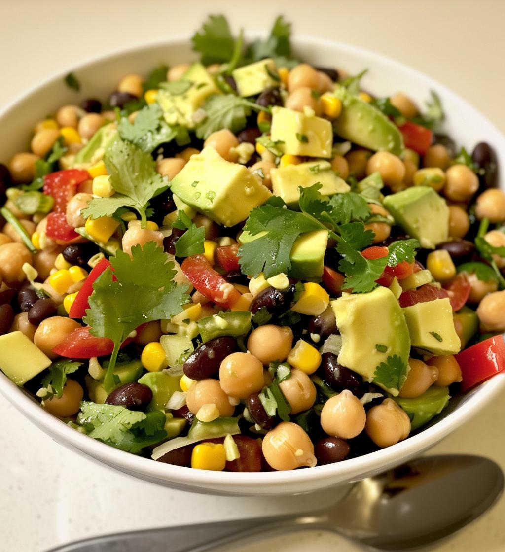 Southwest Chickpea Black Bean Salad - detail 1