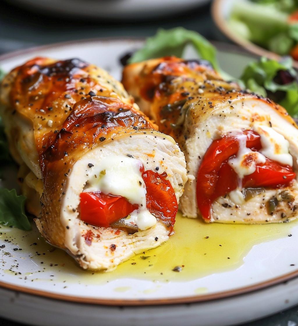 Stuffed Chicken with Red Pepper and Mozzarella - detail 1