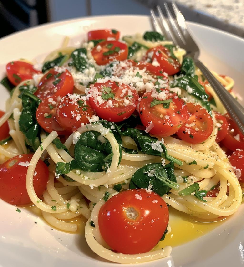 Tomato Spinach Pasta - detail 1